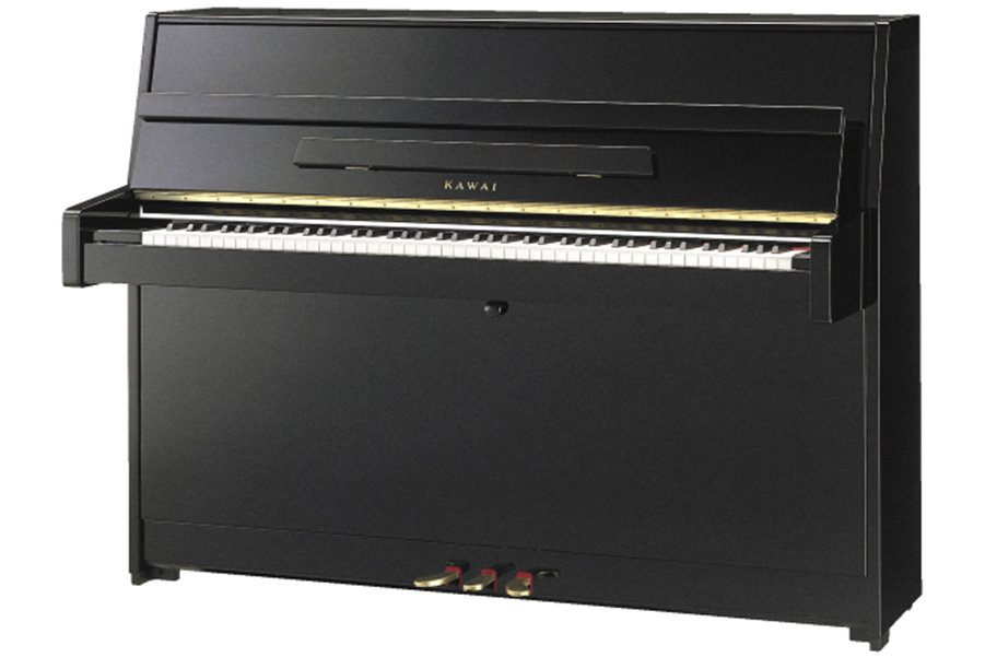 Kawai K-15 44" Continental Series Upright Piano in a polished ebony finish